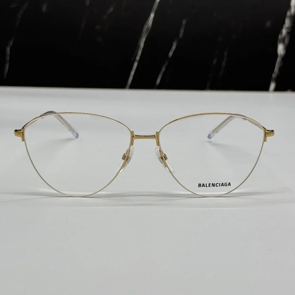 NEW BALENCIAGA BB0034O 003 CAT EYE GOLD WOMEN EYEGLASSES BALENCIAGA